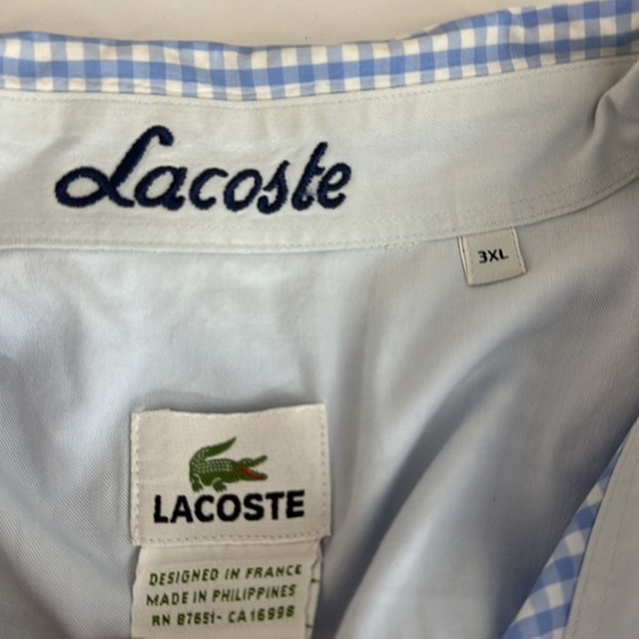 Lacoste Short Sleeve Checkered Button Down Shirt - Picture 7 of 9